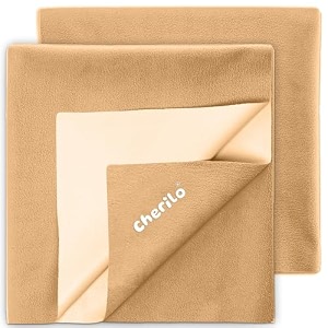 cherilo quick dry waterproof protector baby dry sheets small 50cm x 70cm beige pack of 2