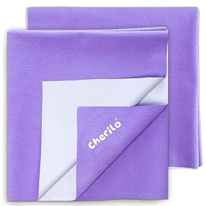 cherilo quick dry waterproof protector baby dry sheets small 50cm x 70cm violet pack of 2