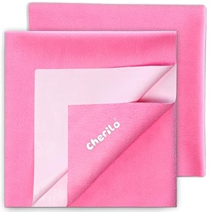 cherilo quick dry waterproof protector baby dry sheets small 50cm x 70cm pink pack of 2