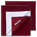 Cherilo Quick Dry Waterproof Protector Baby Dry Sheets, Small (50cm X 70cm)| Maroon, Pack of 2