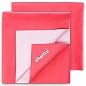 Cherilo Quick Dry Waterproof Protector Baby Dry Sheets, Small (50cm X 70cm)| Salmon Rose, Pack of 2