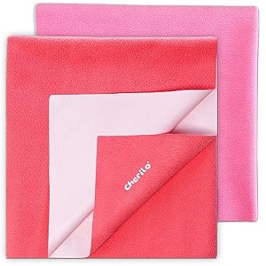 cherilo waterproof baby bed protector sheet combo small pink  salmon rose