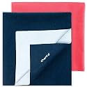 Cherilo Waterproof Baby Bed Protector Sheet Combo, Small (Salmon Rose + Navy Blue)