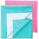 Cherilo Waterproof Baby Bed Protector Sheet Combo, Small (Pink + Sea Green)