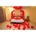 CherishX.COM Anniversary Romantic Balloon Decoration kit - Golden & Red Colour - 212 Items Combo - with Heart Shaped foil Balloons, Gold I Love You foil Balloon Letters
