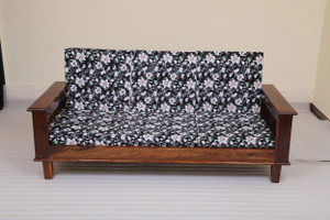 cherry wood fabric 3 seater  sofa