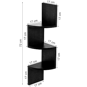 cherry wood mdf zigzag wall rack shelf floating wall shelves display unit furniture for home white amp brown