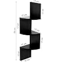 Cherry Wood MDF Zigzag Wall Rack Shelf Floating Wall Shelves Display Unit Furniture for Home (White &amp; Brown)