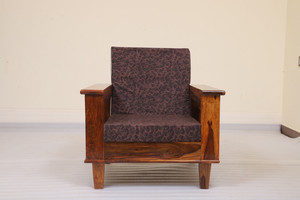 cherry wood rosewood sheesham fabric 1 seater  sofa