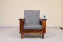 Cherry Wood Rosewood (Sheesham) Fabric 1 Seater  Sofa (Finish Color - Teak & Grey, DIY(Do-It-Yourself))
