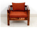 Cherry Wood Rosewood (Sheesham) Fabric 1 Seater  Sofa (Finish Color - Natural Finish, DIY(Do-It-Yourself))