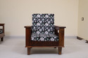 Cherry Wood Rosewood (Sheesham) Fabric 1 Seater  Sofa