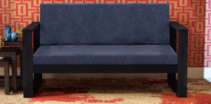 cherry wood rosewood sheesham fabric 2 seater  sofa finish color - warm chestnut finish diydo-it-yourself