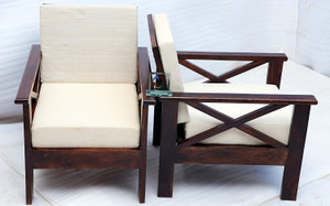 cherry wood rosewood sheesham fabric 2 seater  sofa finish color - walnut finish diydo-it-yourself