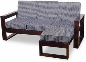 cherry wood rosewood sheesham fabric 4 seater  sofa finish color - dark walnut diydo-it-yourself