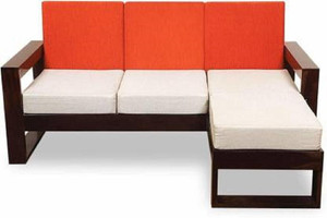 cherry wood rosewood sheesham fabric 4 seater  sofa finish color - dark walnut diydo-it-yourself