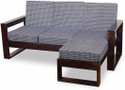 Cherry Wood Rosewood (Sheesham) Fabric 4 Seater  Sofa (Finish Color - Dark Walnut, DIY(Do-It-Yourself))