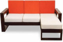Cherry Wood Rosewood (Sheesham) Fabric 4 Seater  Sofa (Finish Color - Dark Walnut, DIY(Do-It-Yourself))