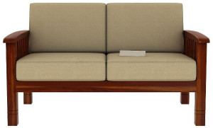 cherry wood sheesam fabric 2 seater  sofa finish color - honey finish irish cream diydo-it-yourself