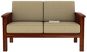 Cherry Wood Sheesam Fabric 2 Seater  Sofa (Finish Color - Honey Finish, Irish Cream, DIY(Do-It-Yourself))