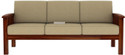 Cherry Wood Sheesam Fabric 3 Seater  Sofa (Finish Color - Honey Finish, Irish Cream, DIY(Do-It-Yourself))