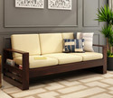 Cherry Wood Sheesham Fabric 3 Seater  Sofa (Finish Color - Walnut Irish Cream, DIY(Do-It-Yourself))