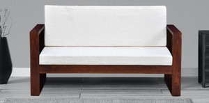 cherry wood sheesham solid wood fabric 2 seater  sofa finish color - honey oak finish diydo-it-yourself