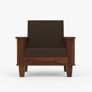 cherry wood sheesham solid wood fabric 1 seater  sofa