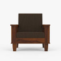 Cherry Wood Sheesham Solid Wood Fabric 1 Seater  Sofa