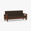 Cherry Wood Sheesham Solid Wood Fabric 3 Seater  Sofa