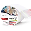 Chesk Grip Tape for Stairs – 4in x 30ft Glow in the Dark Clear Grip Tape – Adhesive Stair Treads Non-Slip Indoor and Outdoor – Anti-Slip Stair Strips for Skateboard, Shower, Floor, Steps