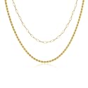 CHESKY 14K Gold Plated Layered Chain Necklace for Women