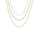 CHESKY 14K Gold Plated Layered Chain Necklace for Women