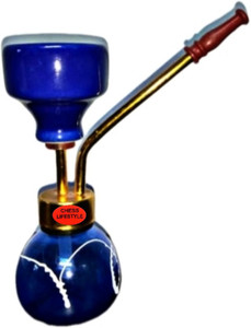 chess lifestyle glass iron hookah blue 6 inch glass hookah blue