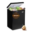 5.0 cu.ft Mini Chest Freezer Compact Deep Freezer Top Door Black