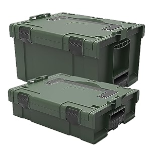 cheston high grade plastic tool box for tools i tool kit box for garage and hometool box without tools iprofessional stackable boxes with interlocking system with one-click small amp large set of 2