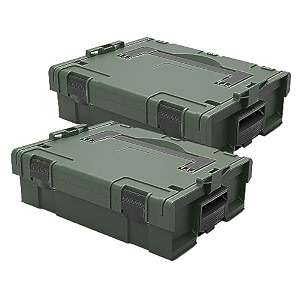 cheston high grade plastic tool box for tools i tool kit box for garage and hometool box without tools i professional stackable boxes with interlocking system with one-click small set of 2