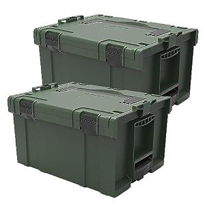 cheston high grade plastic tool box for tools i tool kit box for garage and hometool box without tools i professional stackable boxes with interlocking system with one-click large set of 2