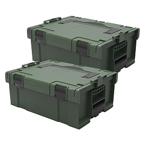 cheston high grade plastic tool box for tools i tool kit box for garage and hometool box without tools i professional stackable boxes with interlocking system with one-click medium set of 2