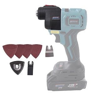 cheston one 21v 3-in-1 multipurpose treasure attachment tool - sanding pad scraper amp saw blade  21000 ipm  3 swing angle mainframe battery amp charger not included