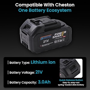cheston one 3000 mah battery 21v with charger 1 battery and 1 charger  6 months warranty included