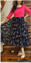 Chetan Creation Women Printed Regular Black Skirt