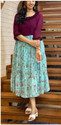 Chetan Creation Women Printed Regular Blue Skirt