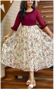 chetan creation women printed regular maroon skirt
