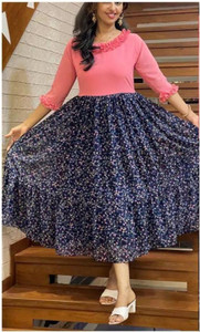 chetan creation women printed regular pink skirt