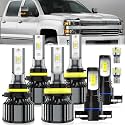 For Chevy Silverado 1500 2500HD 3500HD 2007-2015 light Bulbs, Hi-Lo Dual Beam Fog Light Bulb License Plate Light Combo, Plug-and-Play Installation, 8 Pack