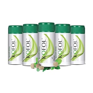 kofol chewable tablets  ayurvedic relief for sore throat amp dry cough  sugar-free easy to carry quick amp effective throat care  90 tablets pack of 5