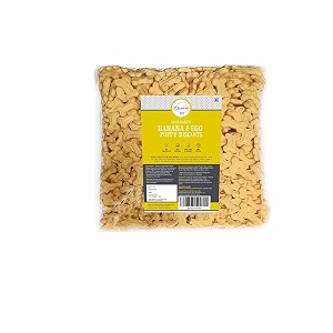 chewers oven baked real banana amp egg puppy biscuits protein rich dog treat 1 kg pack of 2