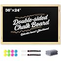 Chezerra 36"x 24" Large Magnetic Framed Chalk Calendar Board for Wall