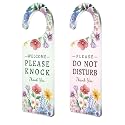 CHGCRAFT 2 Pack Acrylic Do Not Disturb Door Hanger Sign Flower Leaf Printed